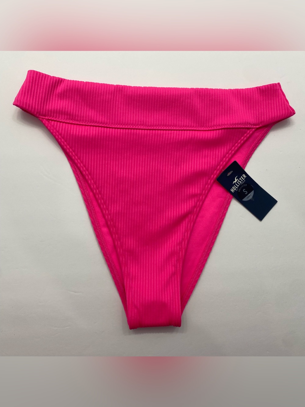 Hollister Hot Pink Ribbed Bikini Bottom Size S
